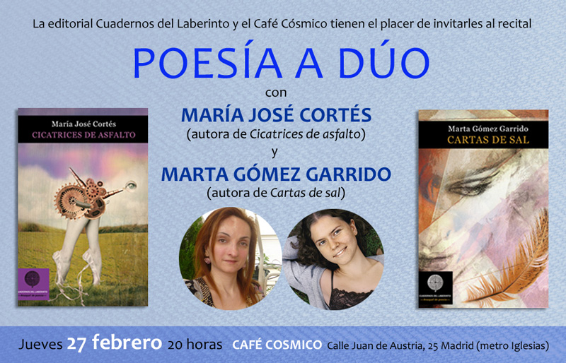 Recital "Poesía a dúo" con María José Cortés. Clica para escuchar un fragmento.